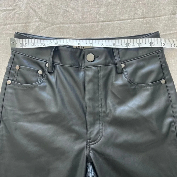 Zara | Straight Faux Leather Wide Leg Pant - Picture 4 of 5